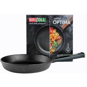 Cковорода Brizoll Optima-Black чугунная с ручкой 220х40 мм (O2240-P1) ТОП в Полтаве