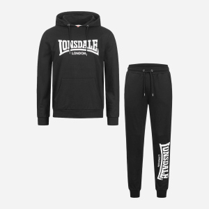 Спортивний костюм Lonsdale Cloudy 117199-1500 XXL Black/White (4251522375138) краща модель в Полтаві