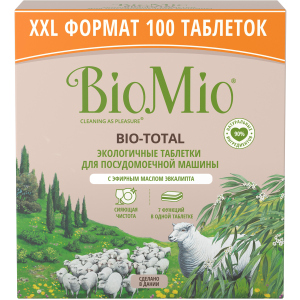 Таблетки для посудомийної машини BioMio Bio-Total 7 в 1 з маслом евкаліпту 100 шт (4603014015945) ТОП в Полтаві