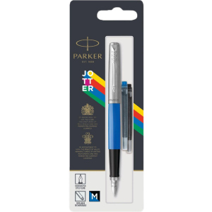 Ручка перова Parker Jotter 17 Plastic Blue CT FP M блістер (15 116)