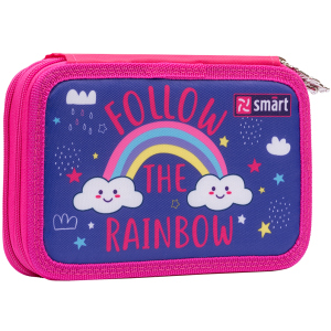 Пенал твердый Smart двойной HP-01 Follow the rainbow фиолетовый (532818) лучшая модель в Полтаве