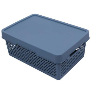 Корзина для хранения с крышкой Qutu Q-Basket Blue 12 л (Q-BASKET д/хранения с/к BLUE 12л)