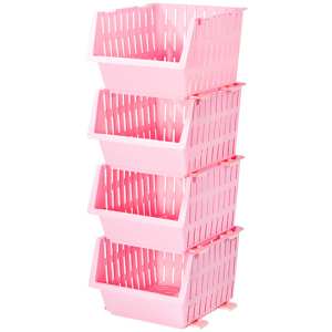 Набір кошиків Violet House Бамбу Pink 1021 22 х 30 х 36 см 4 шт (1021 Бамбу PINK Набір 4 ш) в Полтаві