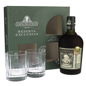 Ром Diplomatico Reserva Exclusiva 0.7 л 40% + 2 склянки (2134449344499) в Полтаві