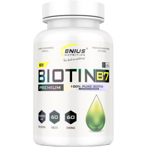 Витамины Genius Nutrition Biotin B7 60 таблеток (7355438599552) лучшая модель в Полтаве