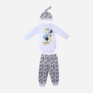 Комплект (боди + штанишки + шапочка) Disney Mickey Mouse MC18314 68-74 см Белый (8691109923714) в Полтаве