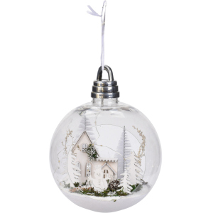 Ялинкова куля Christmas Decoration 20 см з підсвічуванням (CAA115200_білі ялинки) краща модель в Полтаві