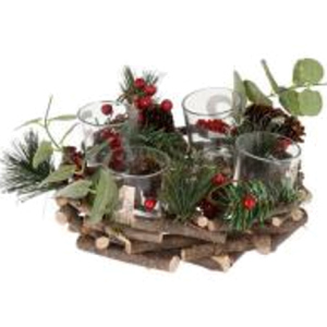 Подсвечник Christmas Decoration для 4 свечей, 22 х 22 х 8 см (YZB004040) лучшая модель в Полтаве