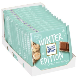 Упаковка молочного шоколаду Ritter Sport з начинкою кокос та макаруни 12 шт х 100 г (4000417300607) ТОП в Полтаві