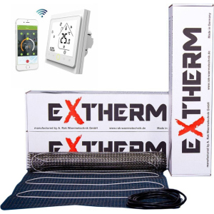 Мат для теплого пола Extherm ETL-150-200 /1.5м2/ с сенсорным WiFi терморегулятором Castle twe 002