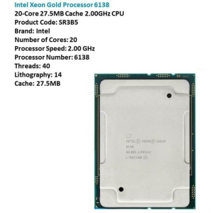 Процессор Intel Xeon 6138 Gold 20 ядер 2.0GHz 27.5МБ Cache (873550-001) в Полтаве