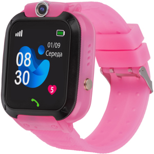 Дитячий смарт-годинник AmiGo GO007 FLEXI GPS Pink (871498) краща модель в Полтаві