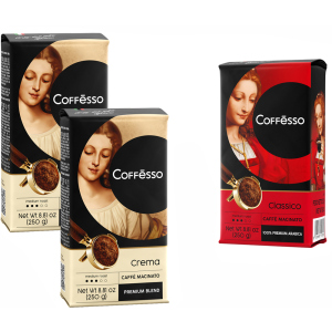 купить Набор молотого кофе Coffesso Crema 250 г х 2 шт + Coffesso Classico 250 г бесплатно (2300000010176)