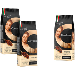 хорошая модель Набор кофе в зернах Coffesso Crema 1000 г х 2+1 бесплатно (2300000010237)