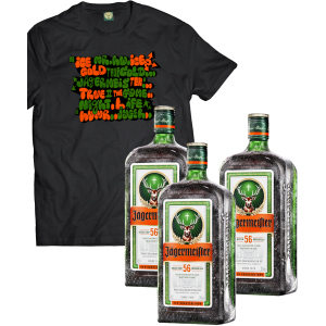 Лікер Jagermeister 0.7 л 35% 3 пляшки (+ексклюзивна футболка) (DESIGN1) p.S (4067700013018_R_S) ТОП в Полтаві