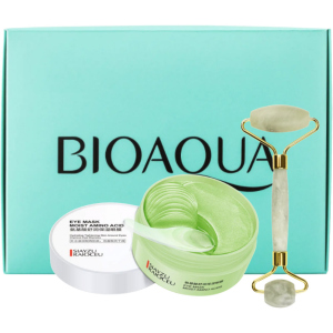 Подарочный набор Bioaqua Гидрогелевые патчи с аминокислотами + Роллер для массажа нефритовый (2000000232690) в Полтаве
