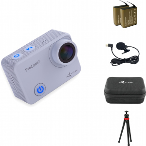 Видеокамера AirOn ProCam 7 Touch Grey с аксессуарами: набор блогера 12в1 (4822356754787) лучшая модель в Полтаве