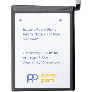 Акумулятор для телефону PowerPlant Xiaomi Redmi Note 9 Pro Max (BN52) 5020mAh краща модель в Полтаві