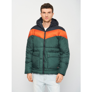 Куртка Pull & Bear 9712/530/500 L Черная с кирпично-зеленым (09712530500042)