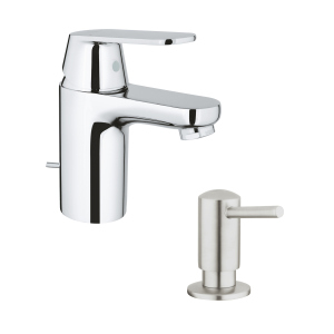 Набір Grohe змішувач для раковини Eurosmart Cosmopolitan 32825000 + дозатор для миючого засобу Contemporary 40536DC0 краща модель в Полтаві