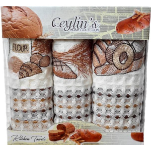 купить Набор вафельных салфеток Ceylin's Home Textile с вышивкой № 10 35 х 50 см 3 шт (ly5923) (4820000005923)