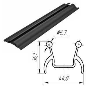 Уплотнение нижнее резиновое для ворот Doorhan гаражных секционных 80042