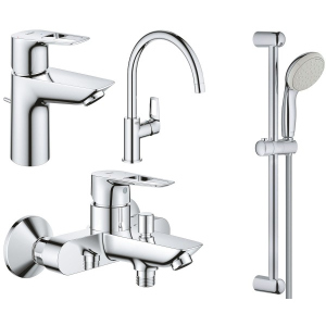 Набір змішувачів Grohe BauLoop NEW 123225KE (22054001 + 23602001 + 31232001 + 27598001) ТОП в Полтаві