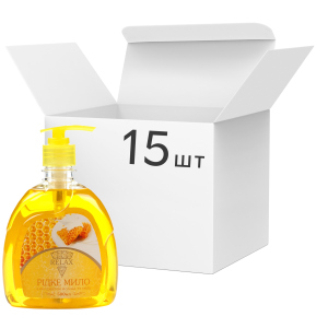 Упаковка рідкого мила Relax з екстрактом меду та молока 500 мл х 15 шт (4820174691387_1) краща модель в Полтаві