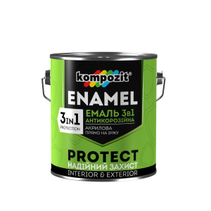 Емаль антикорозійна Kompozit 3в1 PROTECT (0.75 кг) Синя (RAL 5010) ТОП в Полтаві