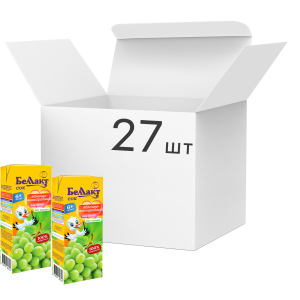 купити Упаковка соку Беллакт Яблучно-виноградного 200 мл х 27 шт (4814716000760)