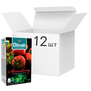 Упаковка чаю Dilmah чорного Полуниця 12 пачок по 20 пакетиків (19312631142225) ТОП в Полтаві