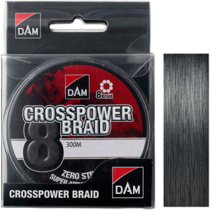 Шнур DAM Crosspower 8-Braid 300 м 0.10 мм 5.4 кг Темно-сірий (65847) краща модель в Полтаві