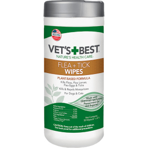 Серветки Vet's Best Flea&amp;Tick Wipes від комах для собак 50 шт (vb10459) надійний