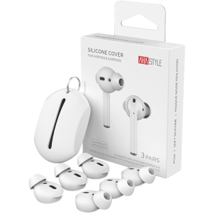 Вакуумні силіконові насадки AhaStyle для Apple AirPods та EarPods 3 малі пари Білі (AHA-01660-WHT) ТОП в Полтаві