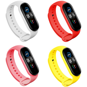 Набір ремінців 4 кольори BeCover для Xiaomi Mi Smart Band 5 / Mi Smart Band 6 Girl (705340) ТОП в Полтаві