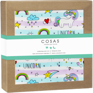 хорошая модель Пеленка непромокаемая Cosas Diaper Unicorn Rainbow 70х120 (Diaper_UnicornRainbow_120) (4822052053362)