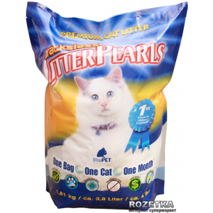 Наповнювач для котячого туалету Litter Pearls TrackLess Кварцовий поглинаючий 1.81 кг (3.8 л) (633843300381) ТОП в Полтаві