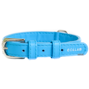 Ошейник для собак кожаный Collar WAUDOG Glamour с QR паспортом, без украшений, S, Ш 20 мм, Дл 30-39 см (32932) в Полтаве