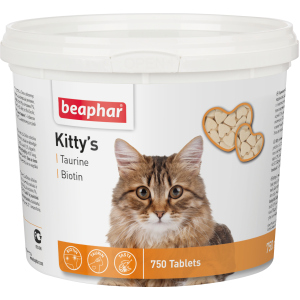 Кормова добавка Beaphar Kittys + Taurine + Biotine з біотином та таурином для кішок 750 таб (12597) (8711231125975) краща модель в Полтаві