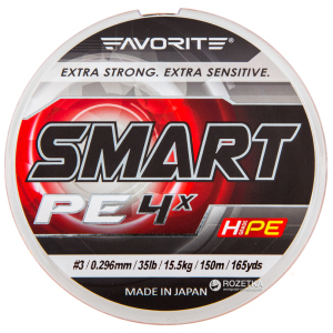 Шнур Favorite Smart PE 4x 150 м #3.0/0.296 мм 15.5 кг Салатовый (16931030)