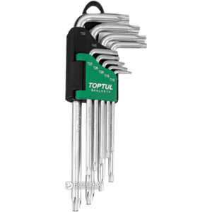 Набор ключей Torx длинных Toptul T10-T50 9 предметов (GAAL0914) лучшая модель в Полтаве