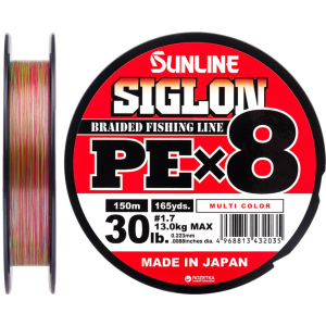 Шнур Sunline Siglon PE х8 150 м # 1.7/0.223 мм 13 кг Разноцветный (16581004) лучшая модель в Полтаве