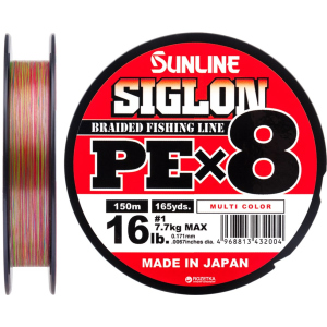 Шнур Sunline Siglon PE х8 150 м # 1.0/0.171 мм 7.7 кг Разноцветный (16581001) ТОП в Полтаве