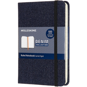 Записная книга Moleskine Denim 9 х 14 см 192 страницы в линейку Берлинская Лазурь (8058647626260) ТОП в Полтаве