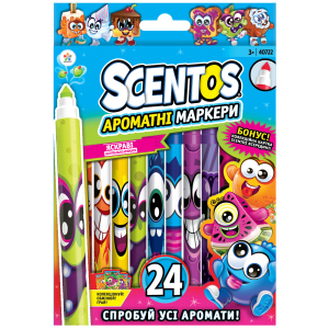 Набір ароматних маркерів для малювання Scentos Тонка лінія 24 кольори (40722) (8463760407229) краща модель в Полтаві