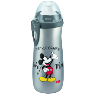 Поильник NUK Disney Mickey Sport с насадкой тяни-толкай 450 мл черный с серым (4008600400684) в Полтаве