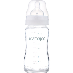 Скляна пляшка для годування Mamajoo №2 M із силіконовою соскою 240 мл (8697767124418) ТОП в Полтаві