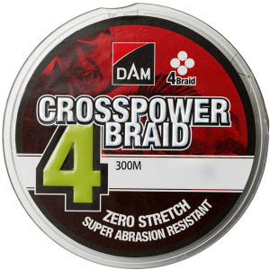 Шнур DAM Crosspower 4-Braid 300 м 0.10 мм 4.5 кг Зелений (65841) ТОП в Полтаві