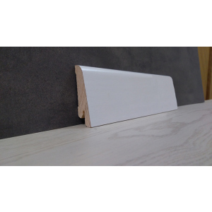 Плинтус деревянный шпонированный Kluchuk White Plinth Євро 60х19х2200 Белый KLW01 лучшая модель в Полтаве