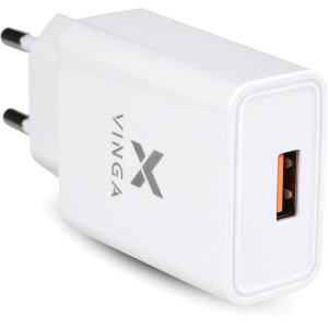 хорошая модель Зарядное устройство Vinga QC3.0 Quick Wall Charger 1xUSB 18W Max